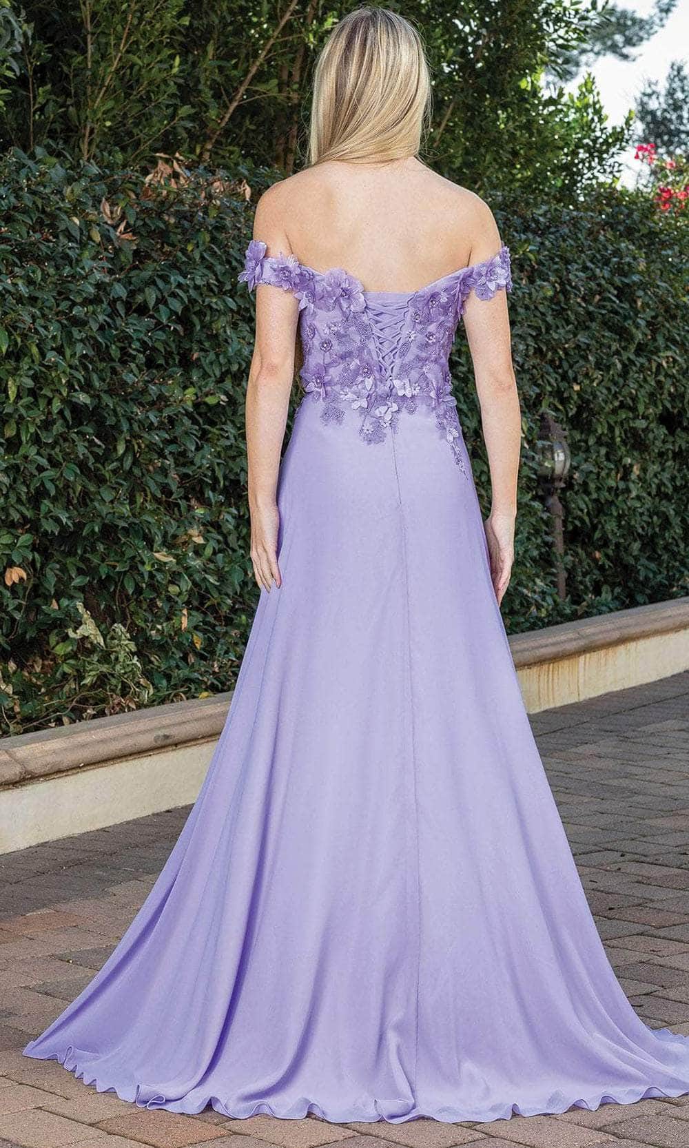 Formal Women's Dresses Handmade Floral Detailed Off Shoulder Prom Dress With Hight Slit Floor Length  Evening Dress Prom Dresses Stores